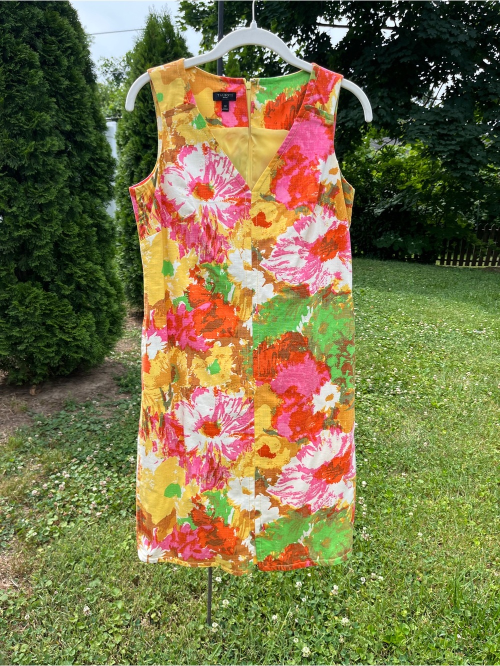 Talbots Floral Sheath Dress - Yellow, Pink, Orange, Green